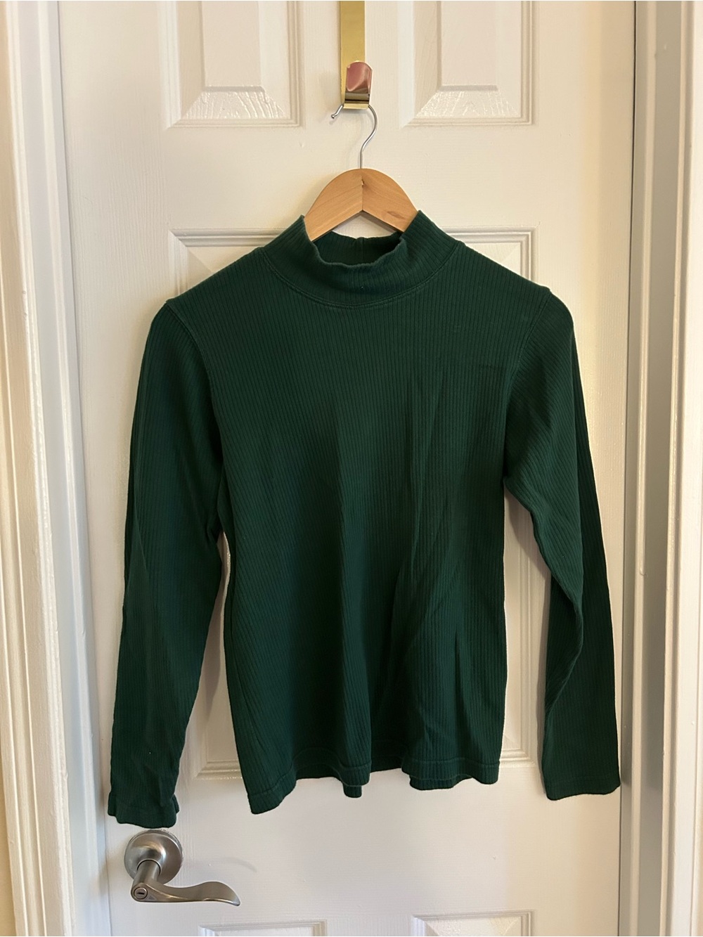 FP fast pace Dark Green Ribbed Mock Neck Top